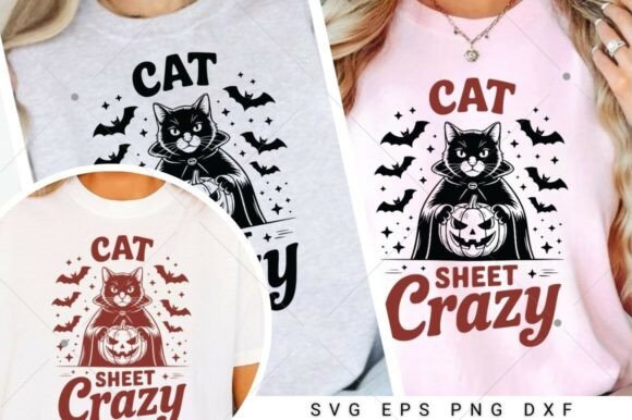 Cat Sheet Crazy SVG PNG Graphics for Crafts