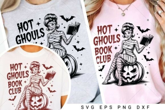 Hot Ghouls Book Club PNG SVG, Halloween: A Designer's Review