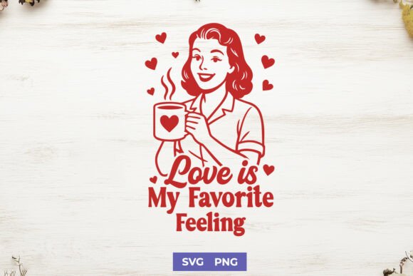 Love is My Favorite Feeling Retro SVG Graphics for Crafts