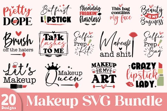 Makeup Bag SVG Bundle, Makeup Bag PNG for Crafts and Graphics