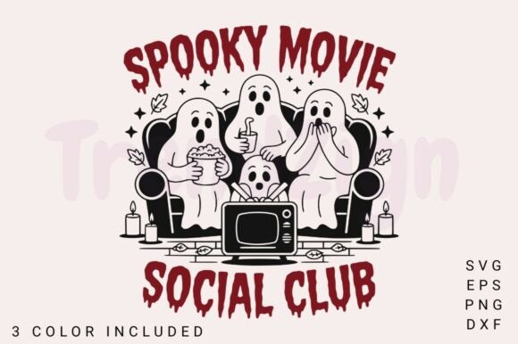 Spooky Movie Club SVG PNG, Halloween PNG for Graphics and Crafts